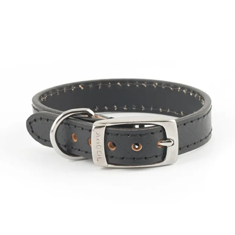 Ancol Heritage Diamond Quilted Leather Collar