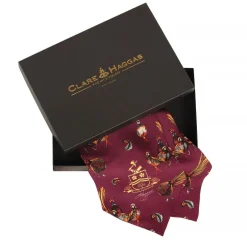 Clare Haggas Here Come The Girls Game Birds Cravat Mulberry