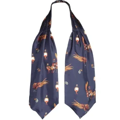 Clare Haggas Here Come the Boys Game Birds Cravat Navy