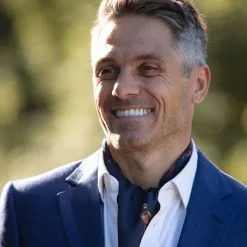 Clare Haggas Here Come the Boys Game Birds Cravat Navy