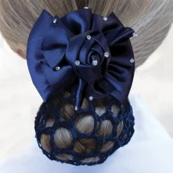 Equetech Crystal Dressage Rosette Ribbon Bow & Net