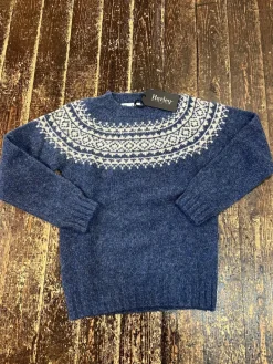 Harley of Scotland Men's Chunky Yoke Crew Neck