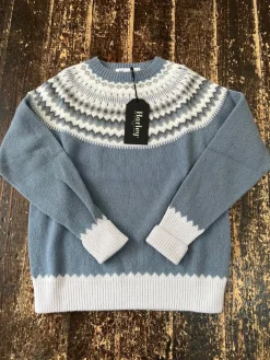 Harley of Scotland Women's Fair Isle Yoke Sweater
