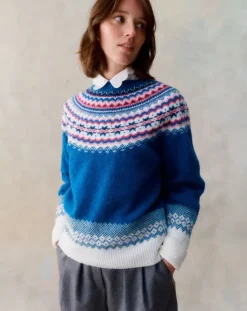 Harley of Scotland Women's Fairisle Crew Neck Sweater