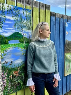 Harley of Scotland Women's Fair Isle Yoke Sweater