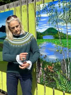 Harley of Scotland Women's Fair Isle Yoke Sweater