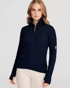 Holebrook Sweden Women's Valborg Knitted Windproof T-Neck Sweater