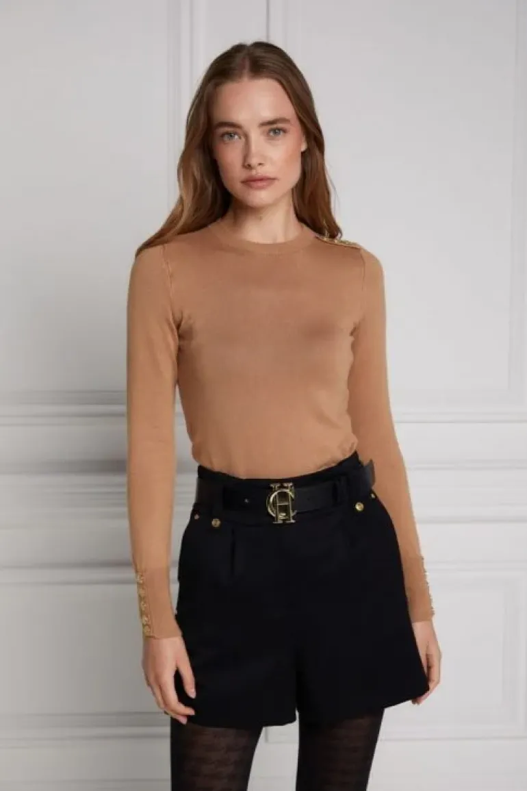 Holland Cooper Button Knit Crew Neck