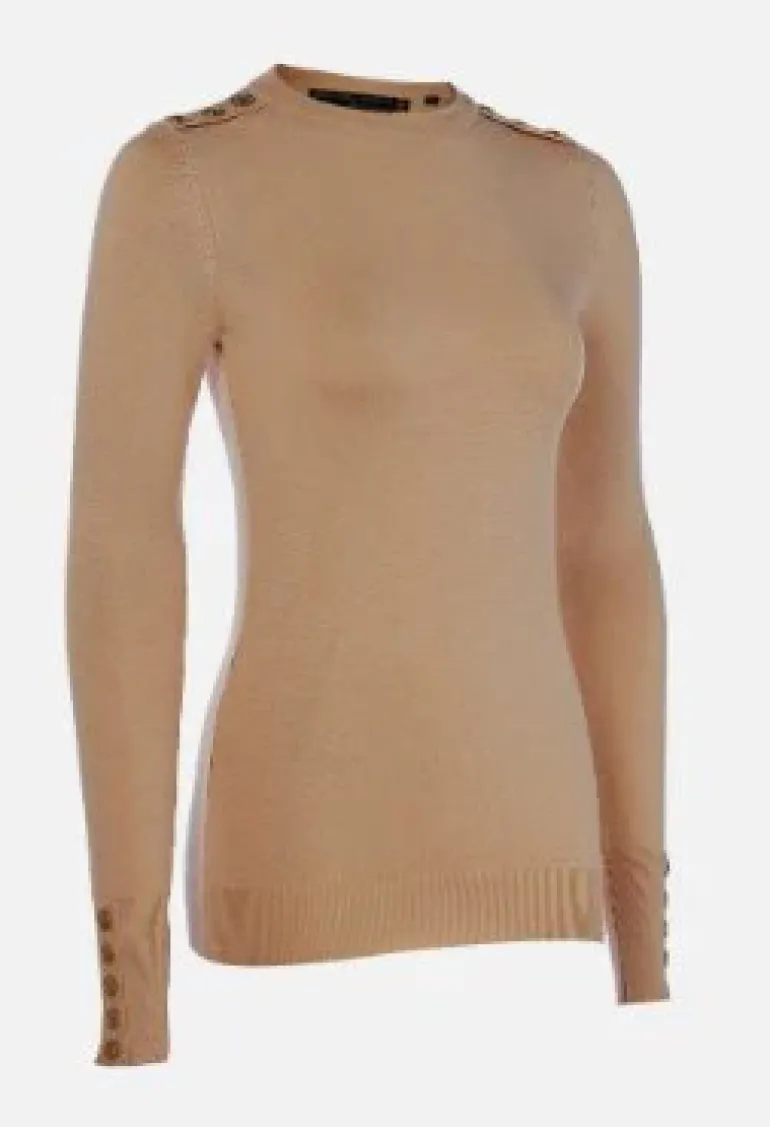 Holland Cooper Button Knit Crew Neck