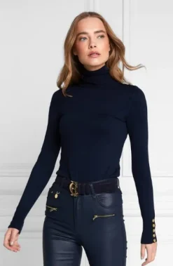 Holland Cooper Buttoned Knit Roll Neck