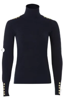 Holland Cooper Buttoned Knit Roll Neck