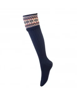 House of Cheviot Lady Fairisle Sock Navy