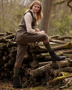 House of Cheviot Lady Fairisle Sock Dark Olive