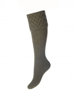 House Of Cheviot Lady Rannoch Sock Dark Olive