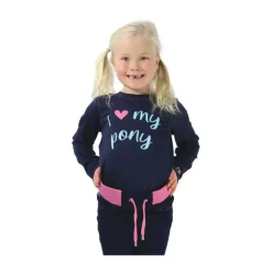 Hy Equestrian Kids I Love My Pony Collection Long Sleeve T-Shirt Navy