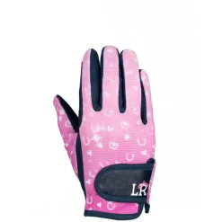 Hy Equestrian Pony Fantasy Riding Gloves by Little Rider - Pink/Navy