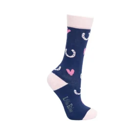 Hy Equestrian Pony Fantasy Bamboo Socks Little Rider - Pink/Navy