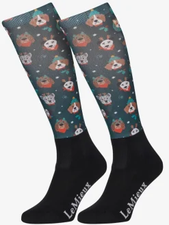 LeMieux Footsie Socks - Christmas Dogs