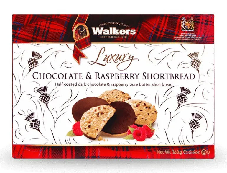 Walkers Half Coated Dark Chocolate & Raspberry Shortbread 160g